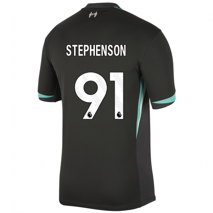 Kandiny Kinder Luca Stephenson #91 Schwarz Anthrazitweiß Auswärtstrikot Trikot 2024/25 T-Shirt