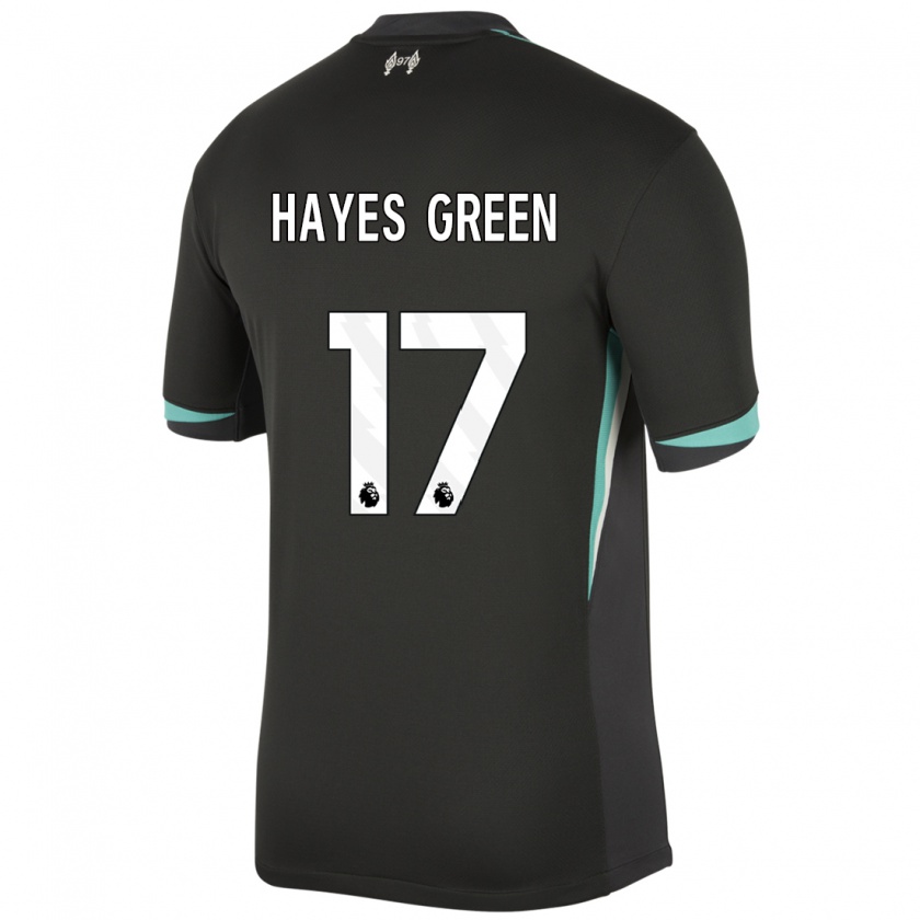 Kandiny Kinder Charlie Hayes-Green #17 Schwarz Anthrazitweiß Auswärtstrikot Trikot 2024/25 T-Shirt