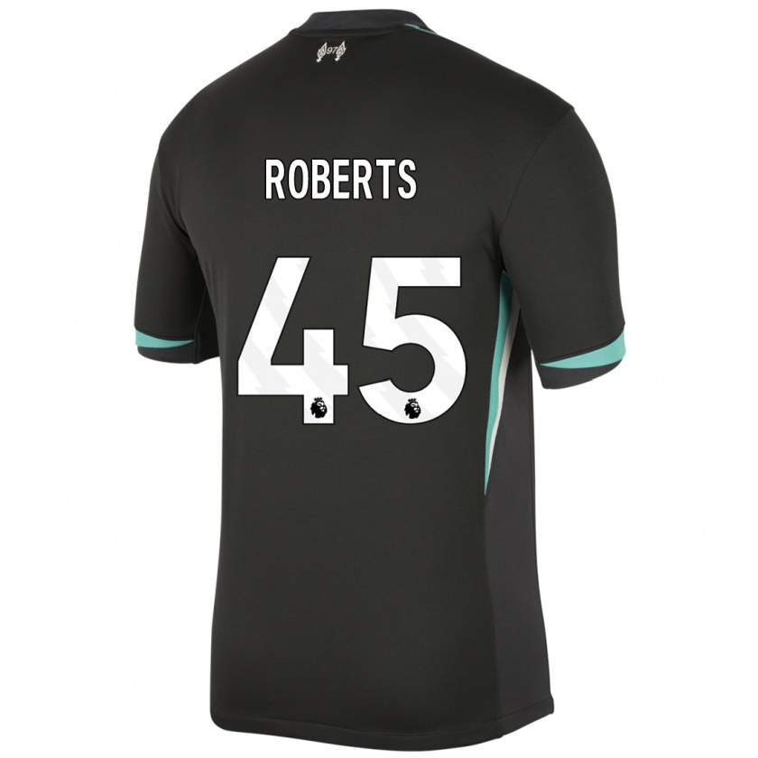 Kandiny Kinder Iwan Roberts #45 Schwarz Anthrazitweiß Auswärtstrikot Trikot 2024/25 T-Shirt