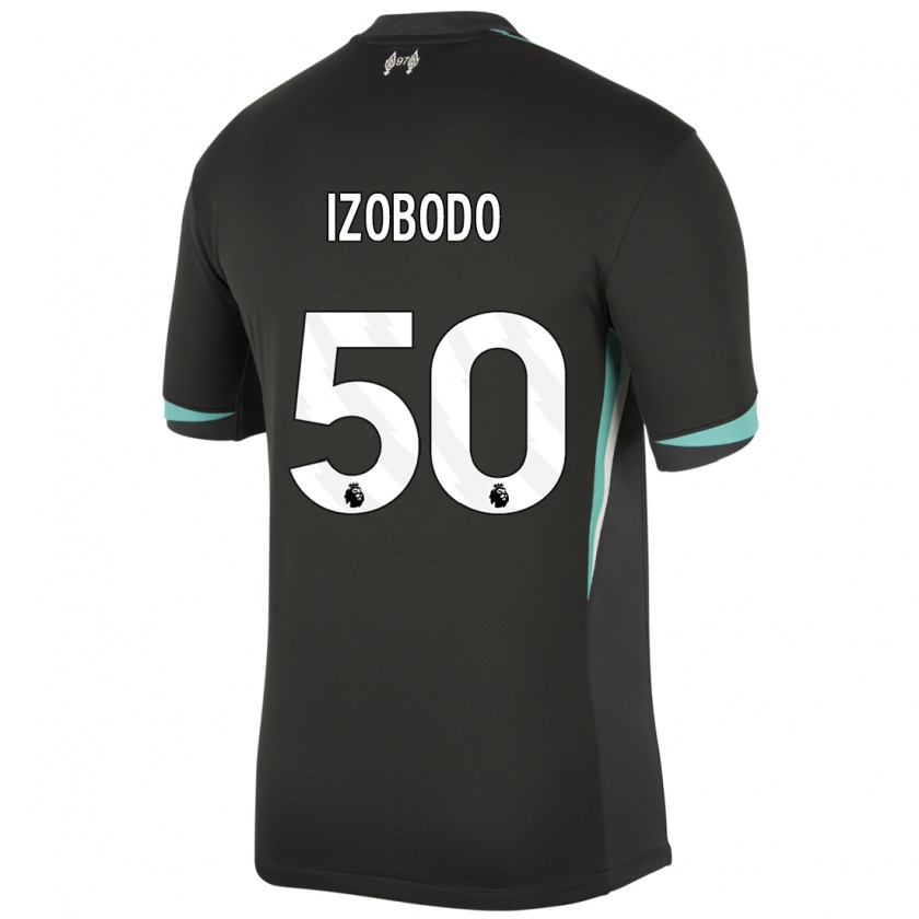 Kandiny Kinder Elijah Izobodo John #50 Schwarz Anthrazitweiß Auswärtstrikot Trikot 2024/25 T-Shirt