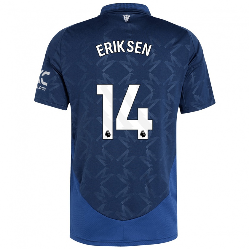 Kandiny Kinder Christian Eriksen #14 Indigo Auswärtstrikot Trikot 2024/25 T-Shirt