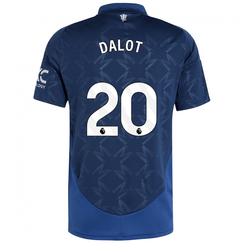 Kandiny Kinder Diogo Dalot #20 Indigo Auswärtstrikot Trikot 2024/25 T-Shirt