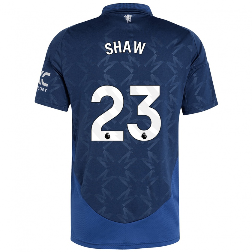 Kandiny Kinder Luke Shaw #23 Indigo Auswärtstrikot Trikot 2024/25 T-Shirt