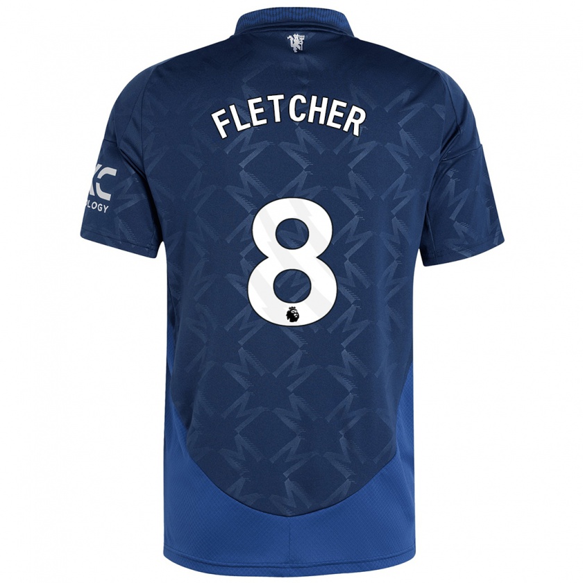 Kandiny Kinder Tyler Fletcher #8 Indigo Auswärtstrikot Trikot 2024/25 T-Shirt