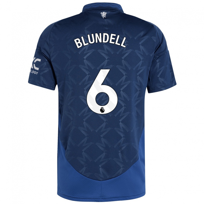 Kandiny Kinder Hannah Blundell #6 Indigo Auswärtstrikot Trikot 2024/25 T-Shirt