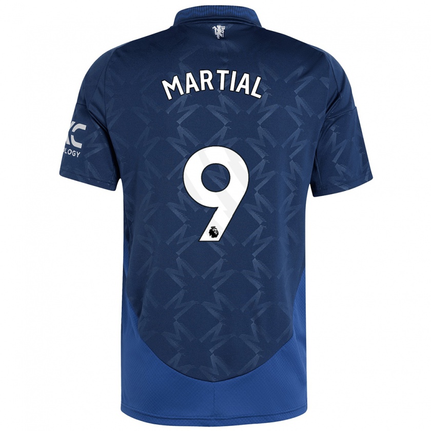 Kandiny Kinder Anthony Martial #9 Indigo Auswärtstrikot Trikot 2024/25 T-Shirt