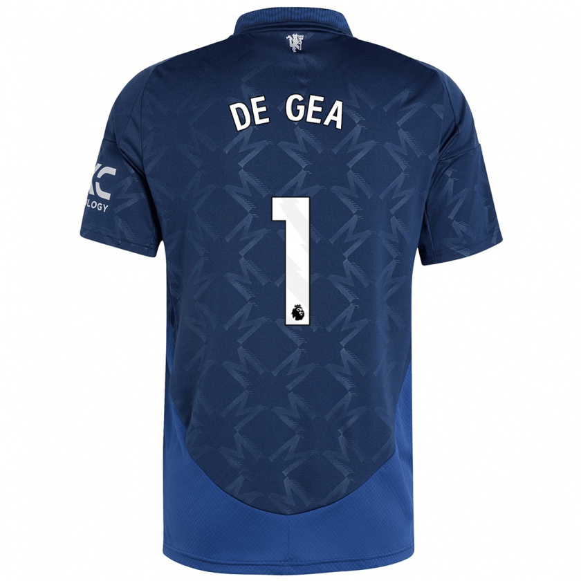 Kandiny Kinder David De Gea #1 Indigo Auswärtstrikot Trikot 2024/25 T-Shirt