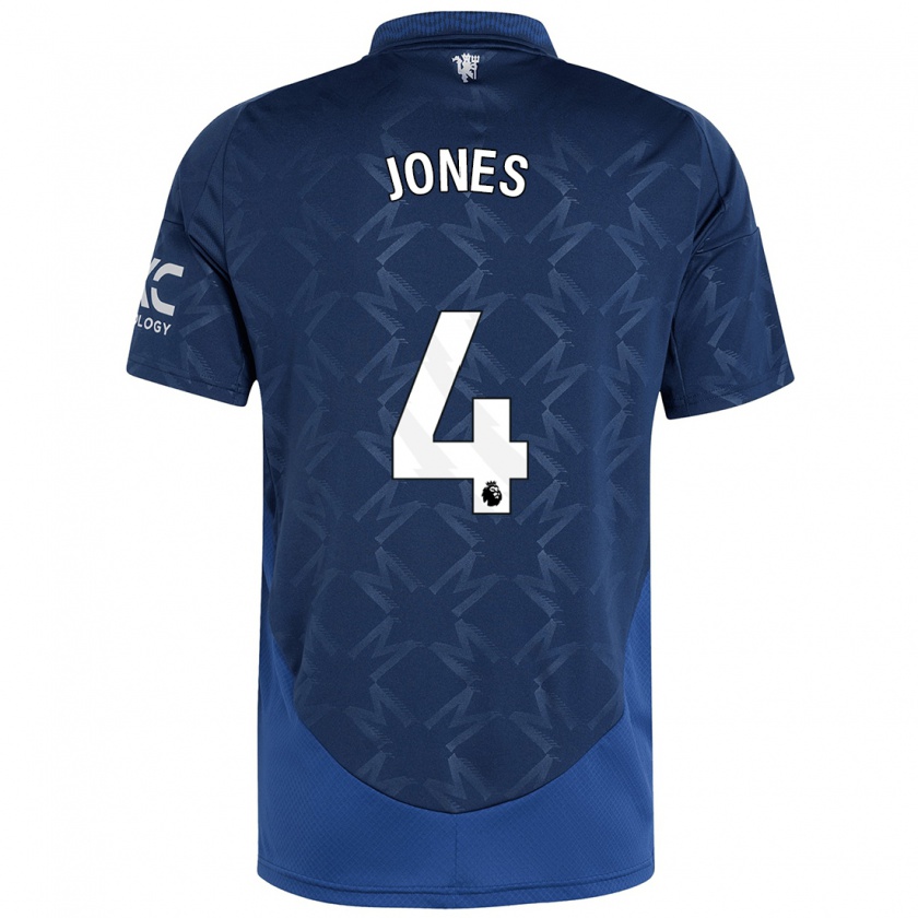 Kandiny Kinder Phil Jones #4 Indigo Auswärtstrikot Trikot 2024/25 T-Shirt