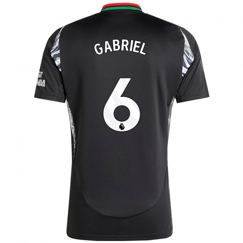 Kandiny Kinder Gabriel Magalhães #6 Schwarz Auswärtstrikot Trikot 2024/25 T-Shirt