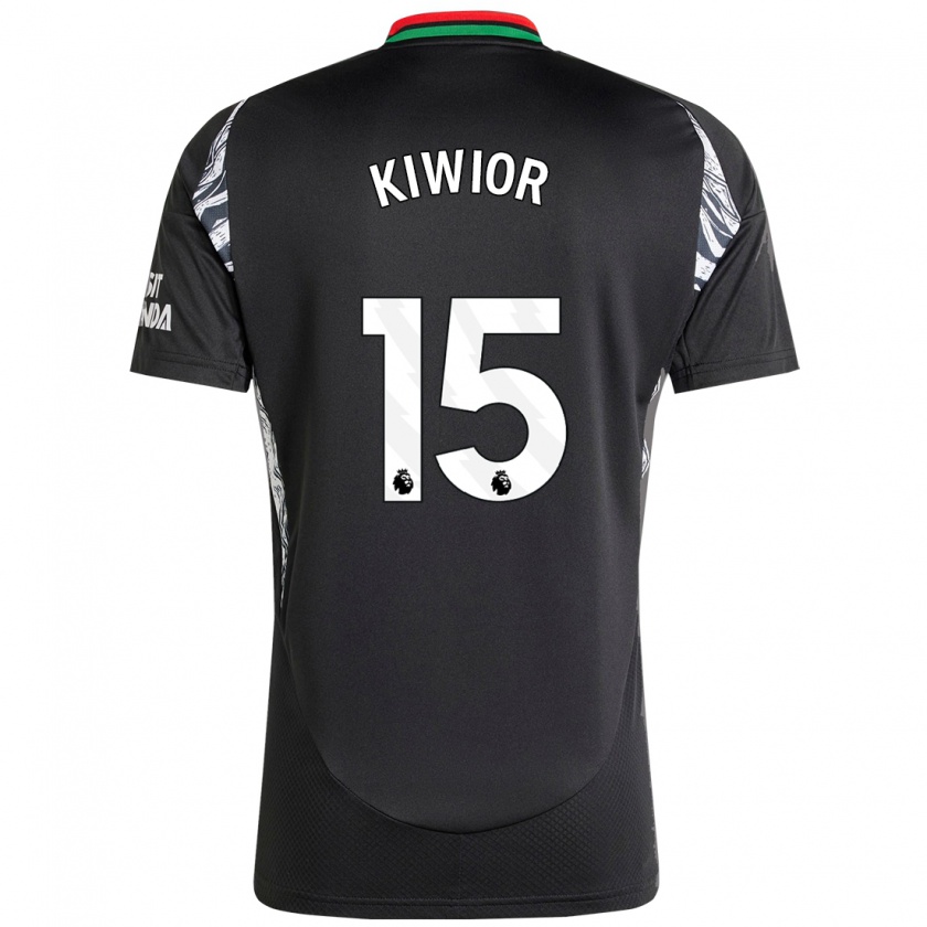 Kandiny Kinder Jakub Kiwior #15 Schwarz Auswärtstrikot Trikot 2024/25 T-Shirt