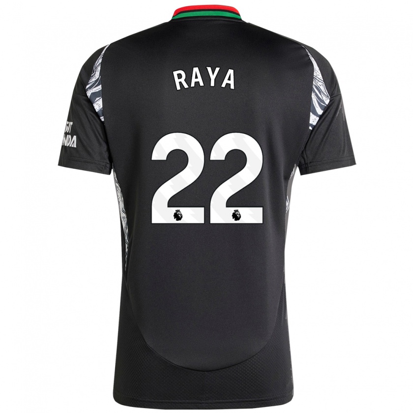 Kandiny Kinder David Raya #22 Schwarz Auswärtstrikot Trikot 2024/25 T-Shirt