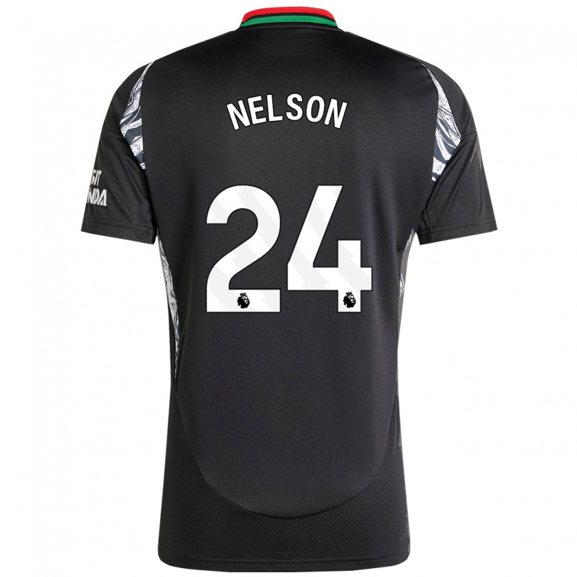 Kandiny Kinder Reiss Nelson #24 Schwarz Auswärtstrikot Trikot 2024/25 T-Shirt