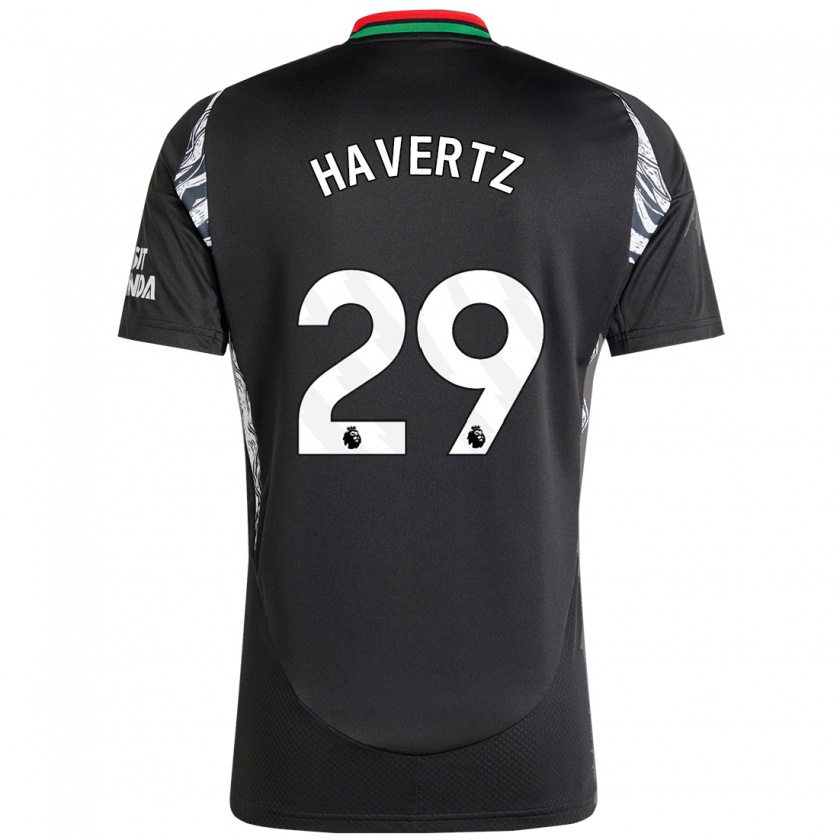 Kandiny Kinder Kai Havertz #29 Schwarz Auswärtstrikot Trikot 2024/25 T-Shirt