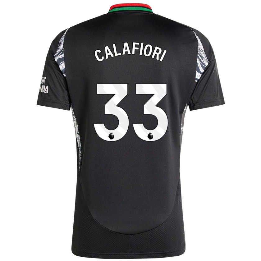 Kandiny Kinder Riccardo Calafiori #33 Schwarz Auswärtstrikot Trikot 2024/25 T-Shirt