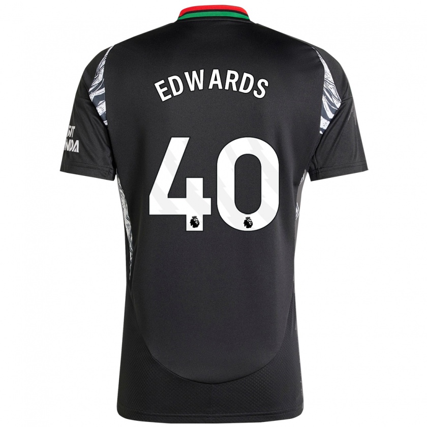 Kandiny Kinder Khayon Edwards #40 Schwarz Auswärtstrikot Trikot 2024/25 T-Shirt