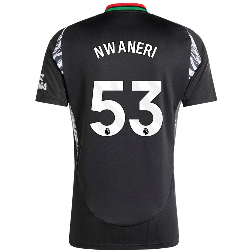 Kandiny Kinder Ethan Nwaneri #53 Schwarz Auswärtstrikot Trikot 2024/25 T-Shirt