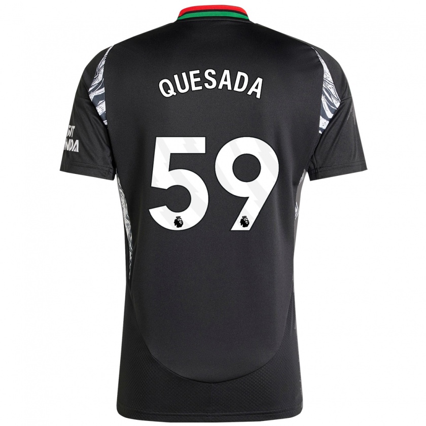 Kandiny Kinder Elián Quesada #59 Schwarz Auswärtstrikot Trikot 2024/25 T-Shirt