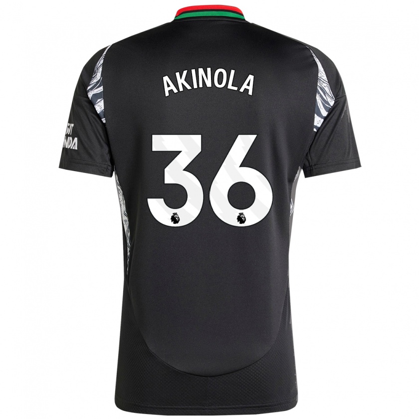 Kandiny Kinder Tim Akinola #36 Schwarz Auswärtstrikot Trikot 2024/25 T-Shirt