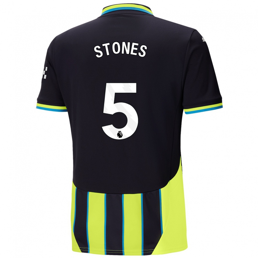 Kandiny Kinder John Stones #5 Blaugelb Auswärtstrikot Trikot 2024/25 T-Shirt