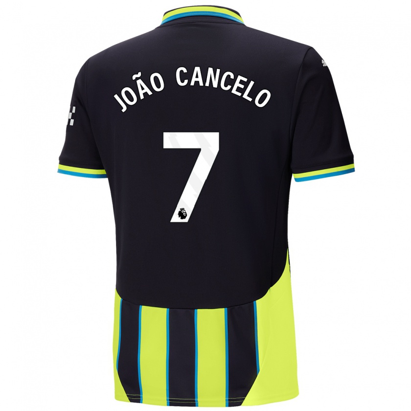 Kandiny Kinder João Cancelo #7 Blaugelb Auswärtstrikot Trikot 2024/25 T-Shirt