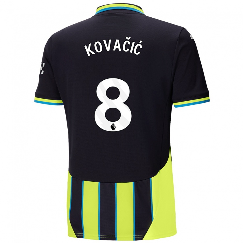 Kandiny Kinder Mateo Kovacic #8 Blaugelb Auswärtstrikot Trikot 2024/25 T-Shirt