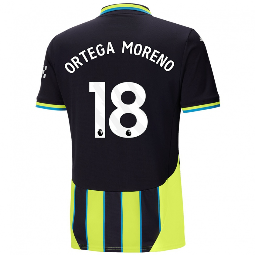 Kandiny Kinder Stefan Ortega #18 Blaugelb Auswärtstrikot Trikot 2024/25 T-Shirt