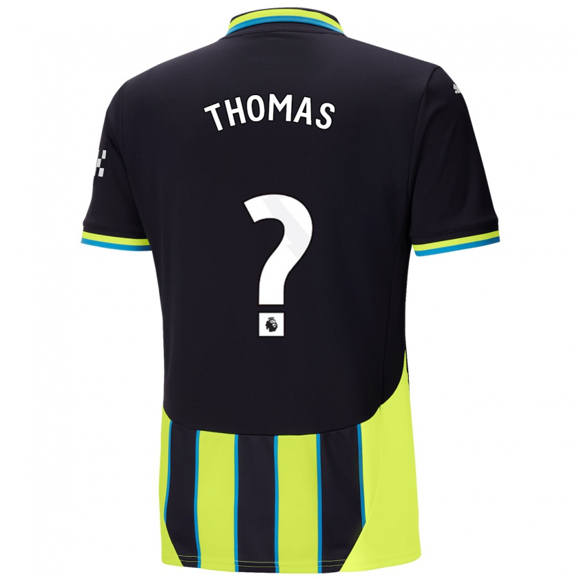 Kandiny Kinder Rhys Thomas #0 Blaugelb Auswärtstrikot Trikot 2024/25 T-Shirt