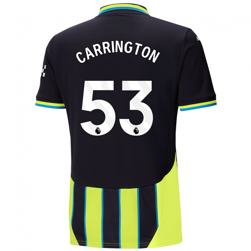 Kandiny Kinder Ezra Carrington #53 Blaugelb Auswärtstrikot Trikot 2024/25 T-Shirt