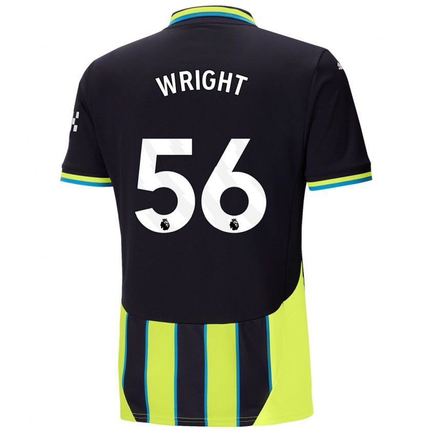 Kandiny Kinder Jacob Wright #56 Blaugelb Auswärtstrikot Trikot 2024/25 T-Shirt