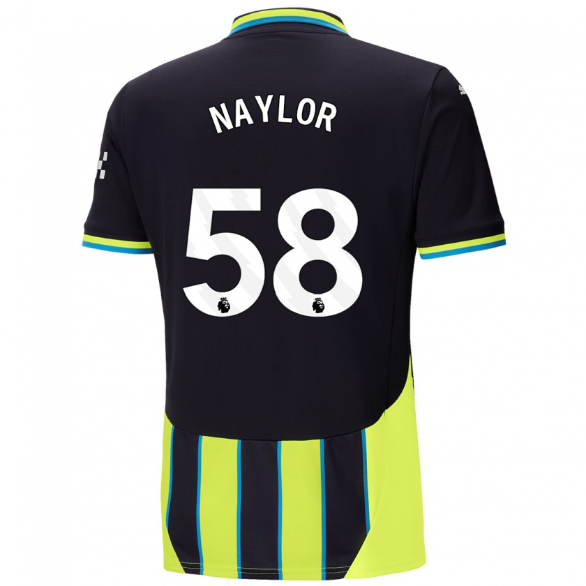 Kandiny Kinder Seb Naylor #58 Blaugelb Auswärtstrikot Trikot 2024/25 T-Shirt