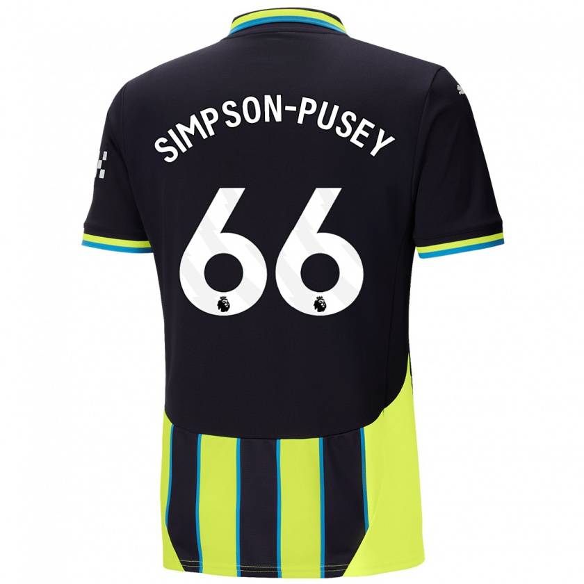 Kandiny Kinder Jahmai Simpson-Pusey #66 Blaugelb Auswärtstrikot Trikot 2024/25 T-Shirt