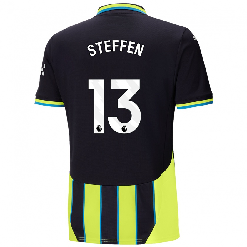 Kandiny Kinder Zack Steffen #13 Blaugelb Auswärtstrikot Trikot 2024/25 T-Shirt