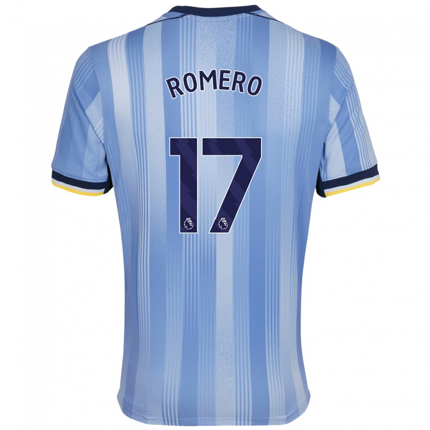 Kandiny Kinder Cristian Romero #17 Hellblau Auswärtstrikot Trikot 2024/25 T-Shirt