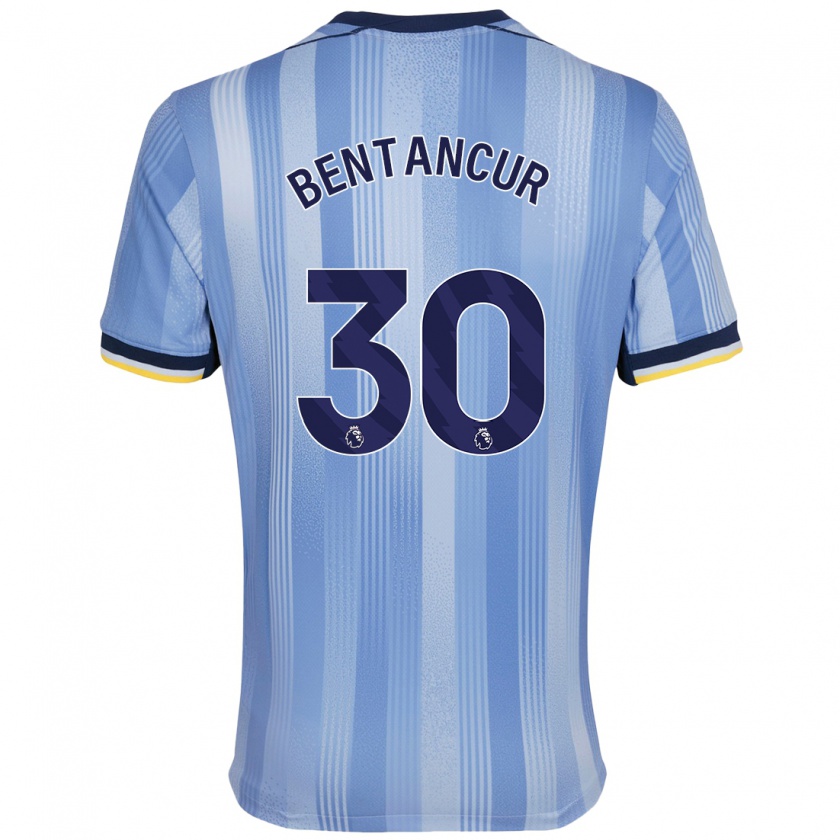 Kandiny Kinder Rodrigo Bentancur #30 Hellblau Auswärtstrikot Trikot 2024/25 T-Shirt