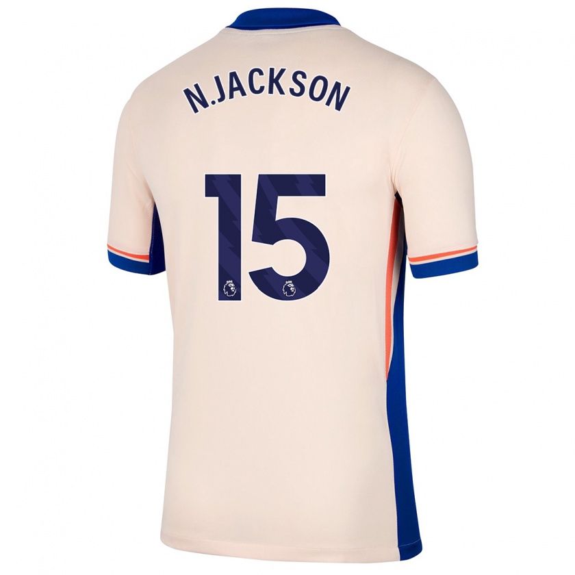 Kandiny Kinder Nicolas Jackson #15 Hellbeige Auswärtstrikot Trikot 2024/25 T-Shirt