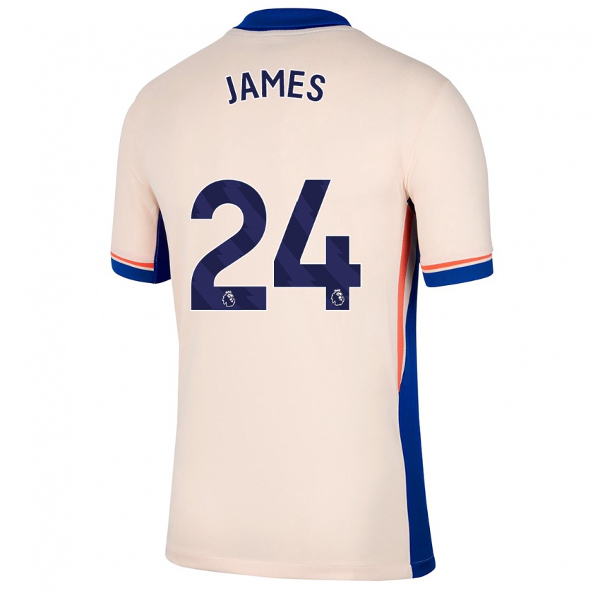 Kandiny Kinder Reece James #24 Hellbeige Auswärtstrikot Trikot 2024/25 T-Shirt