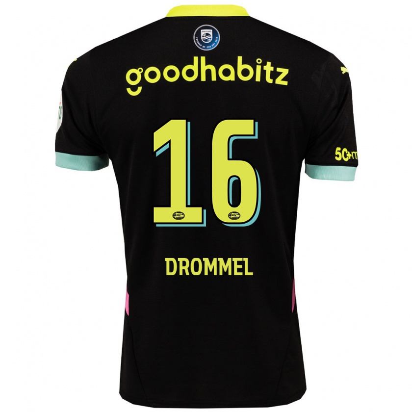 Kandiny Kinder Joël Drommel #16 Schwarz Gelb Auswärtstrikot Trikot 2024/25 T-Shirt