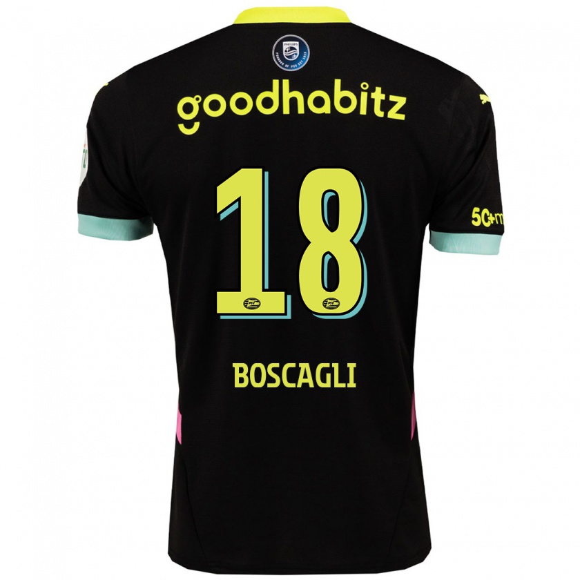 Kandiny Kinder Olivier Boscagli #18 Schwarz Gelb Auswärtstrikot Trikot 2024/25 T-Shirt