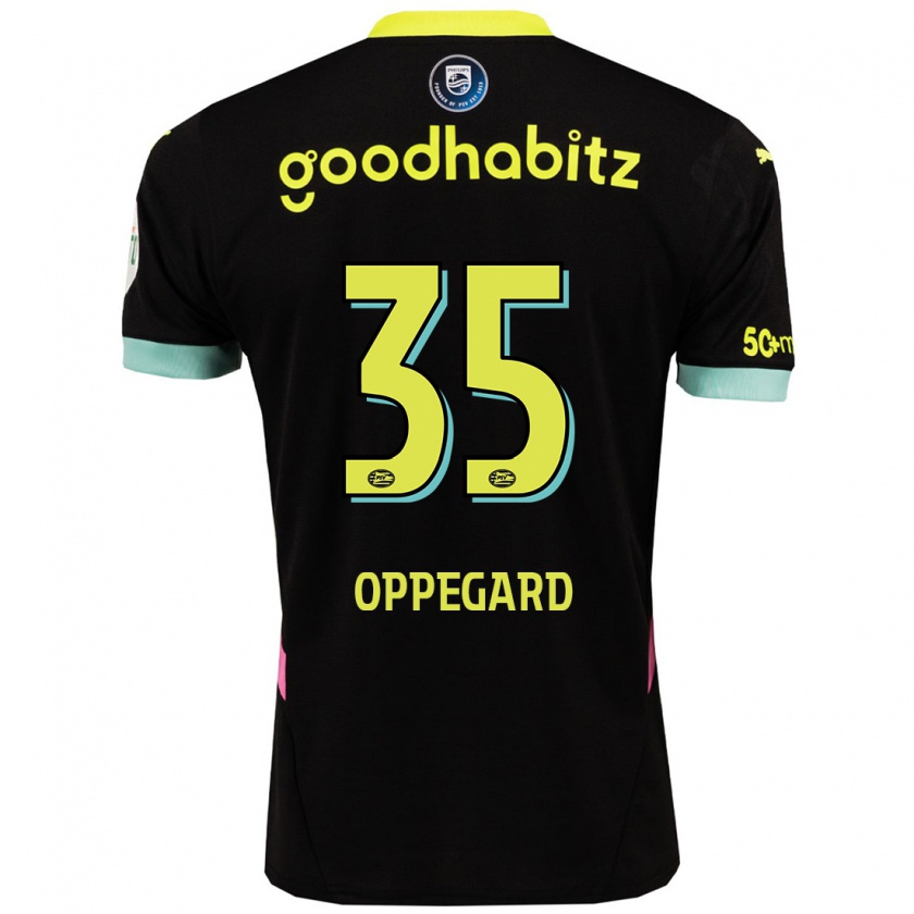 Kandiny Kinder Fredrik Oppegård #35 Schwarz Gelb Auswärtstrikot Trikot 2024/25 T-Shirt