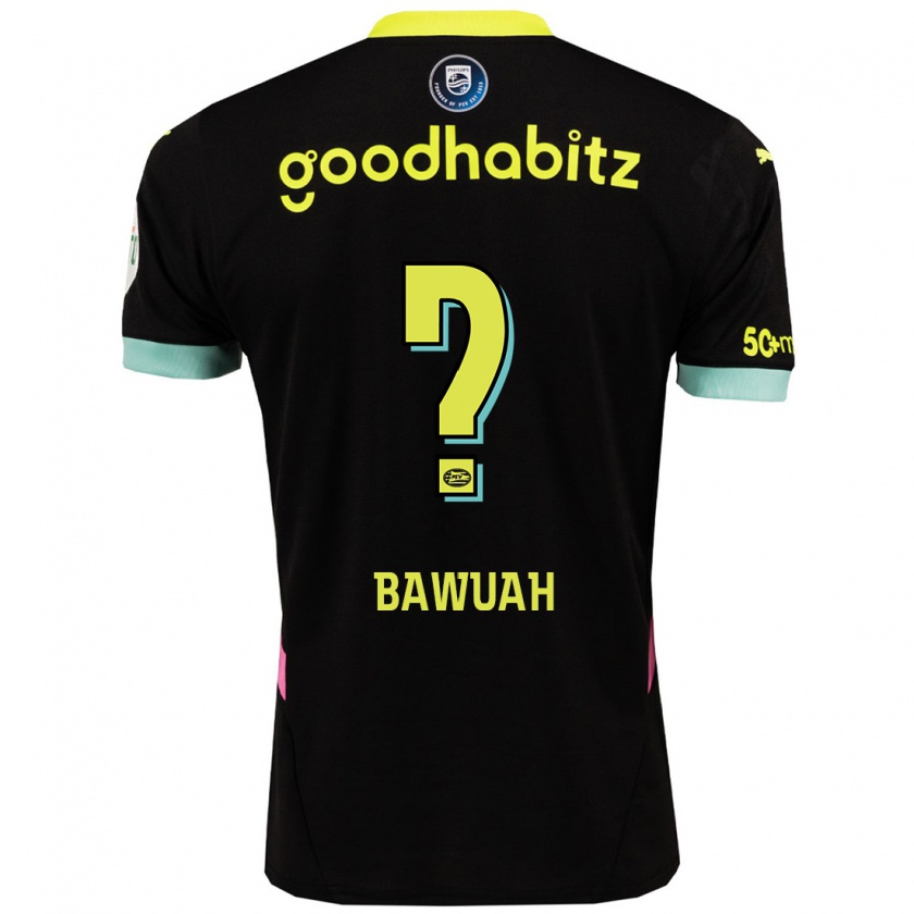 Kandiny Kinder Jordy Bawuah #0 Schwarz Gelb Auswärtstrikot Trikot 2024/25 T-Shirt