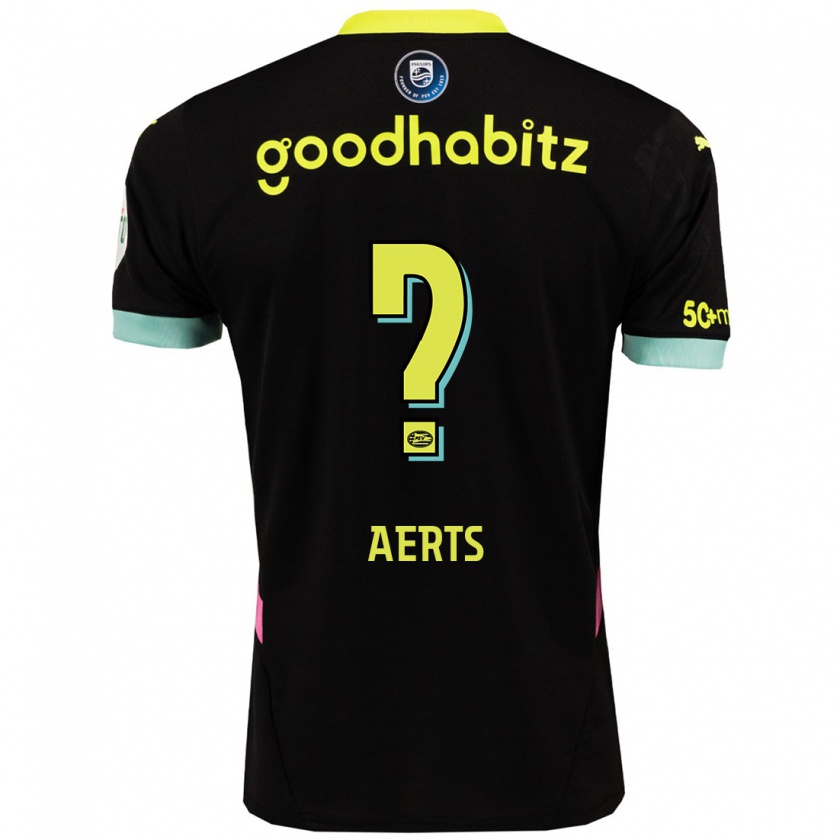 Kandiny Kinder Kane Aerts #0 Schwarz Gelb Auswärtstrikot Trikot 2024/25 T-Shirt