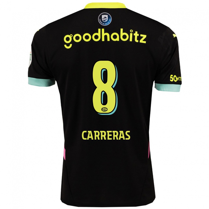 Kandiny Kinder Georgina Carreras #8 Schwarz Gelb Auswärtstrikot Trikot 2024/25 T-Shirt