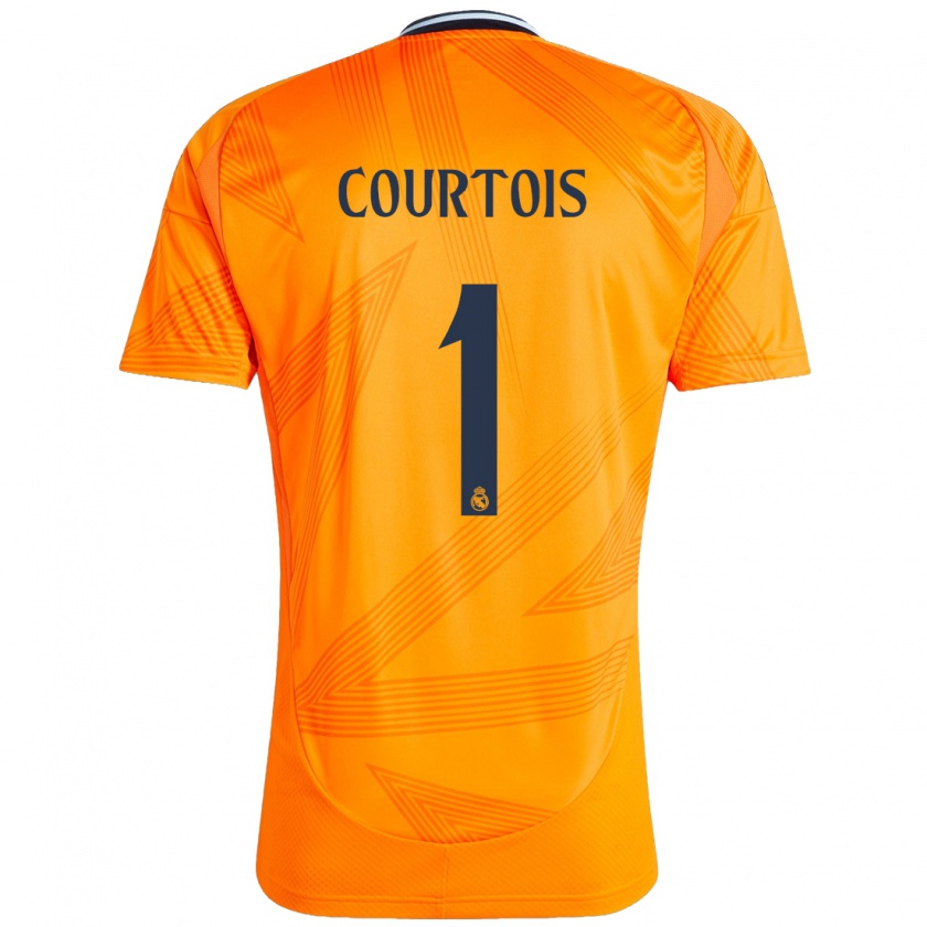 Kandiny Kinder Thibaut Courtois #1 Orange Auswärtstrikot Trikot 2024/25 T-Shirt