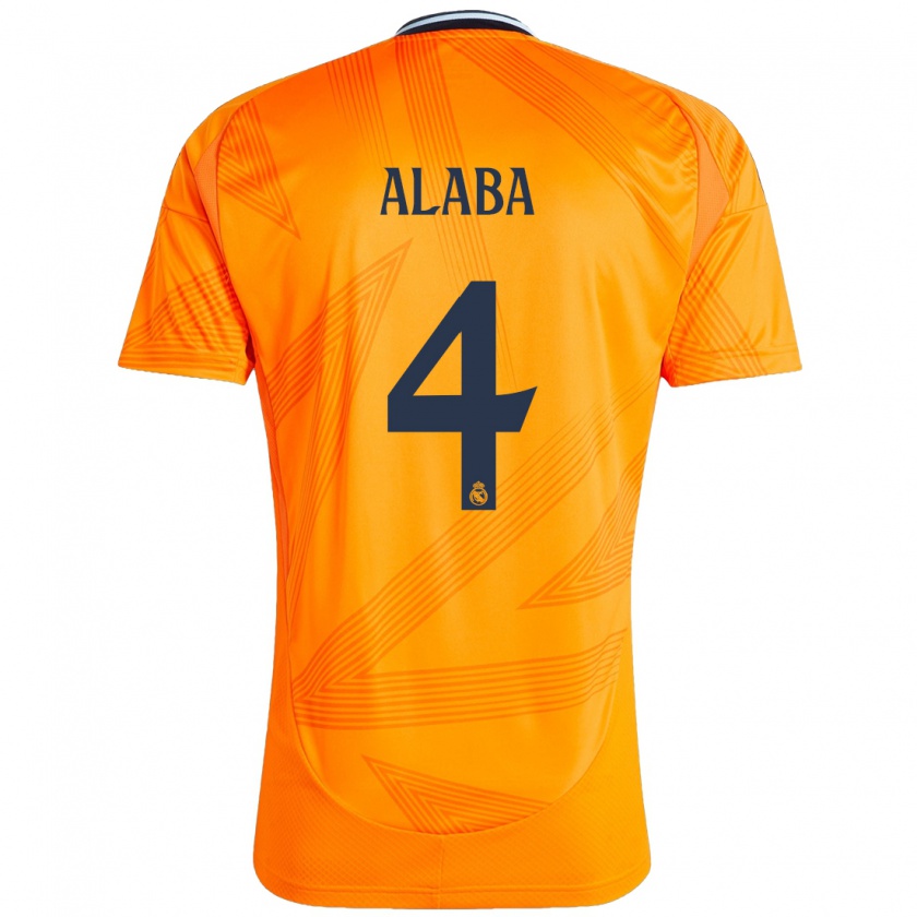 Kandiny Kinder David Alaba #4 Orange Auswärtstrikot Trikot 2024/25 T-Shirt