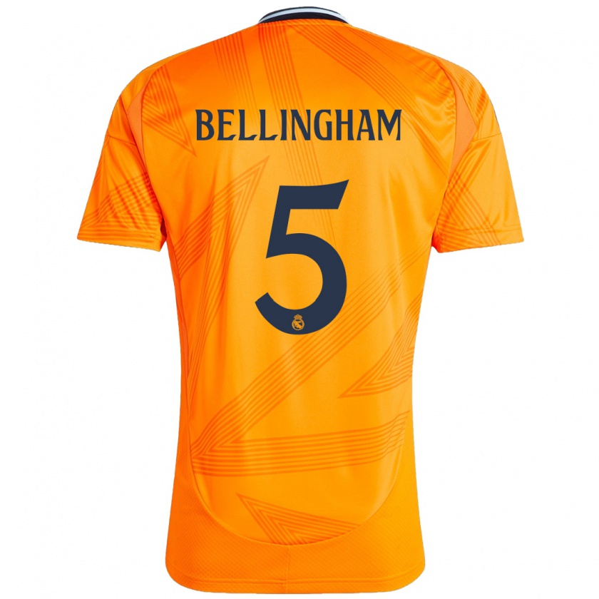 Kandiny Kinder Jude Bellingham #5 Orange Auswärtstrikot Trikot 2024/25 T-Shirt