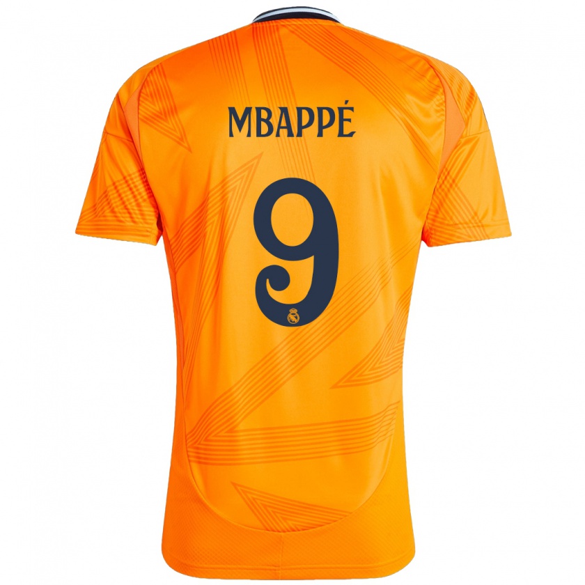 Kandiny Kinder Kylian Mbappé #9 Orange Auswärtstrikot Trikot 2024/25 T-Shirt