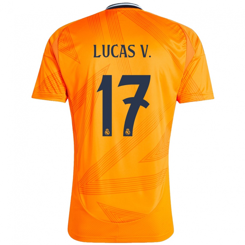 Kandiny Kinder Lucas Vázquez #17 Orange Auswärtstrikot Trikot 2024/25 T-Shirt