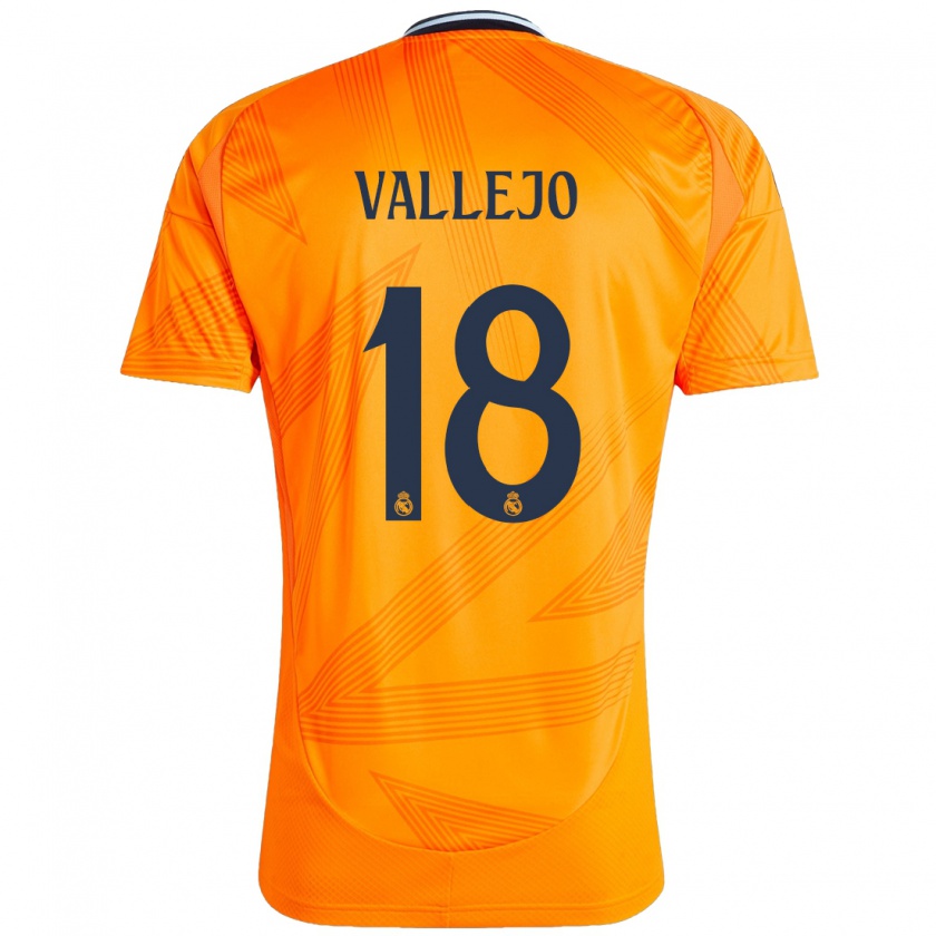 Kandiny Kinder Jesús Vallejo #18 Orange Auswärtstrikot Trikot 2024/25 T-Shirt