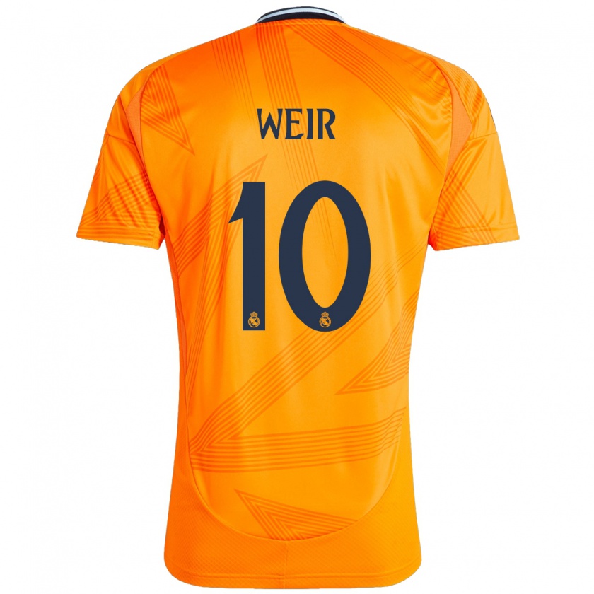 Kandiny Kinder Caroline Weir #10 Orange Auswärtstrikot Trikot 2024/25 T-Shirt