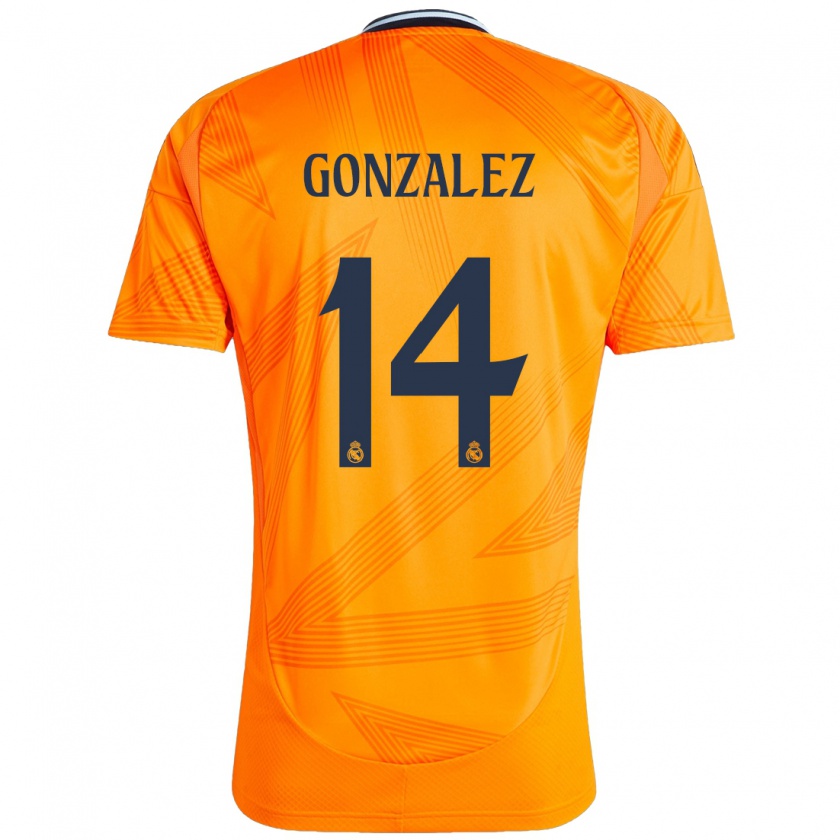 Kandiny Kinder David González #14 Orange Auswärtstrikot Trikot 2024/25 T-Shirt